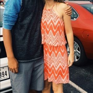 Orange halter top dress